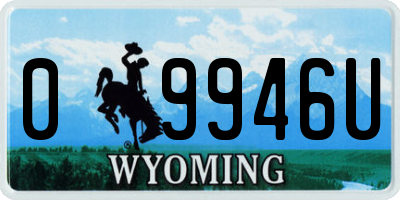 WY license plate 09946U