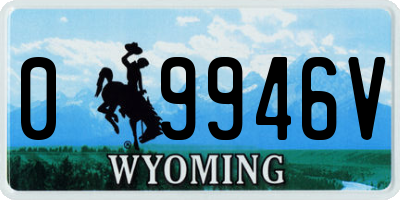WY license plate 09946V