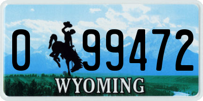 WY license plate 099472