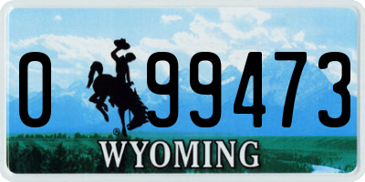 WY license plate 099473