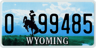 WY license plate 099485