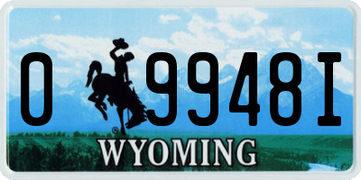 WY license plate 09948I