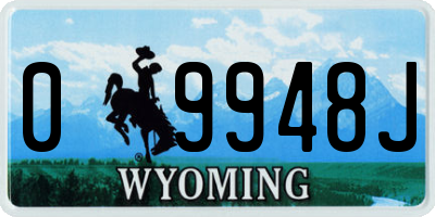 WY license plate 09948J