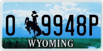 WY license plate 09948P
