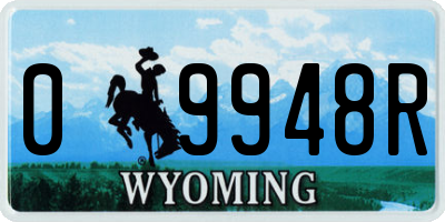 WY license plate 09948R