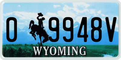 WY license plate 09948V