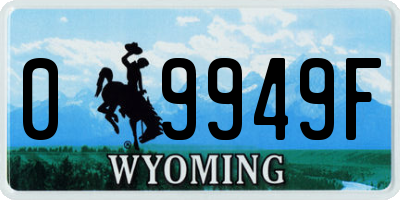 WY license plate 09949F
