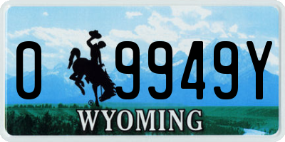 WY license plate 09949Y