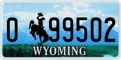 WY license plate 099502