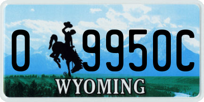 WY license plate 09950C