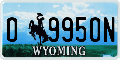 WY license plate 09950N