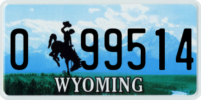 WY license plate 099514