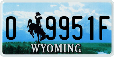 WY license plate 09951F