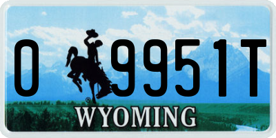 WY license plate 09951T