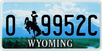 WY license plate 09952C