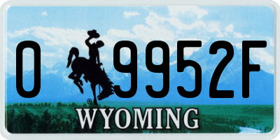 WY license plate 09952F