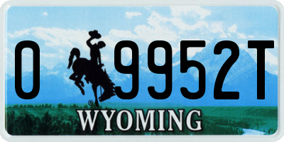 WY license plate 09952T