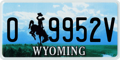WY license plate 09952V