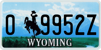 WY license plate 09952Z