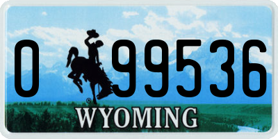 WY license plate 099536