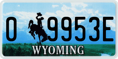 WY license plate 09953E