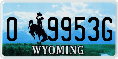 WY license plate 09953G