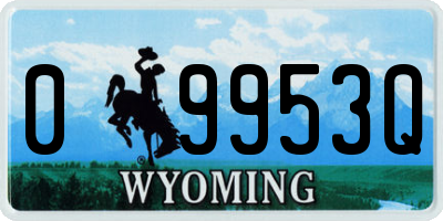 WY license plate 09953Q