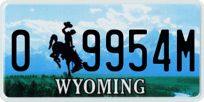 WY license plate 09954M