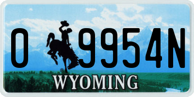WY license plate 09954N