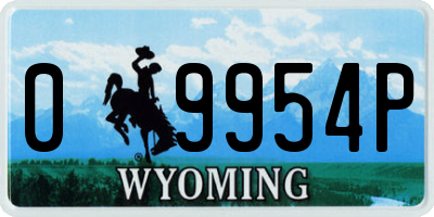 WY license plate 09954P