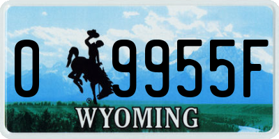 WY license plate 09955F