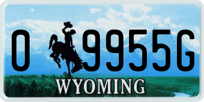 WY license plate 09955G