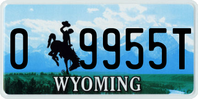 WY license plate 09955T