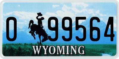 WY license plate 099564
