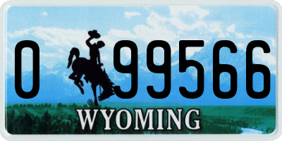WY license plate 099566
