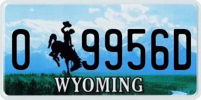 WY license plate 09956D