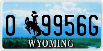 WY license plate 09956G
