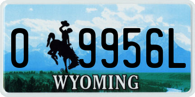 WY license plate 09956L