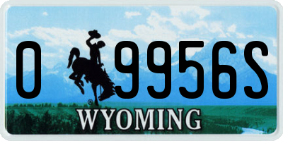 WY license plate 09956S