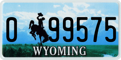 WY license plate 099575
