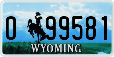 WY license plate 099581