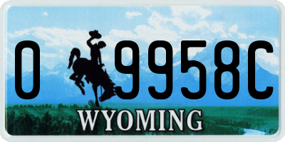 WY license plate 09958C