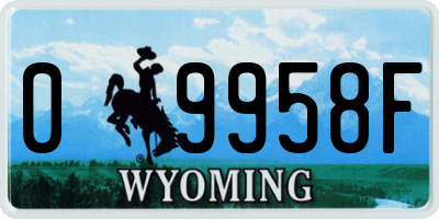 WY license plate 09958F