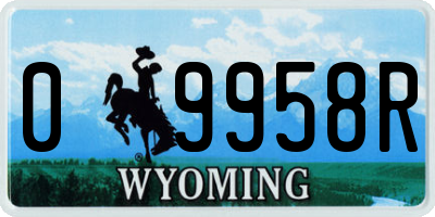 WY license plate 09958R