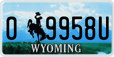 WY license plate 09958U