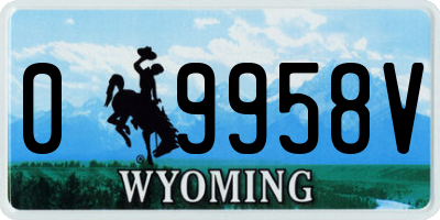 WY license plate 09958V
