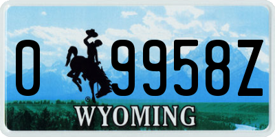 WY license plate 09958Z