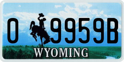 WY license plate 09959B