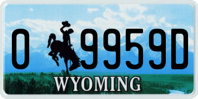 WY license plate 09959D