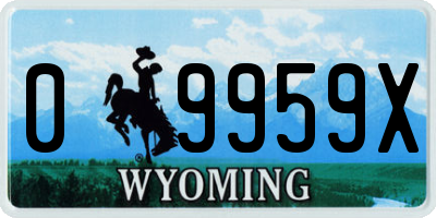WY license plate 09959X